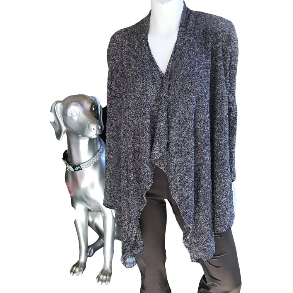Barefoot Dreams Bamboo Chic Lite 436 Long Gray Open Front Cardigan Size S/M